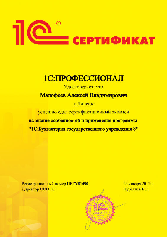 1С:Профессионал. Бухгалтерия государственного учреждения 8